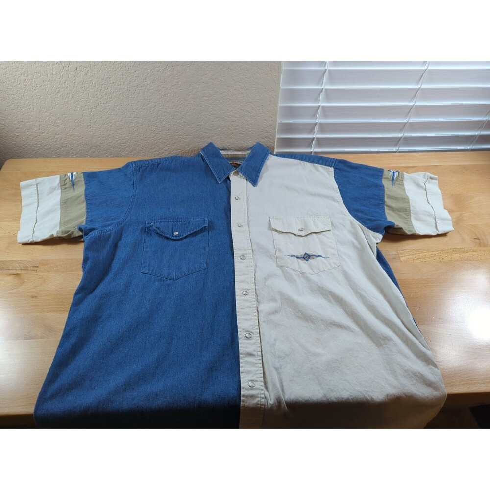 Cumberland Outfitters Men's Western Denim Pearl Snap Cowboy Shirt Size XL